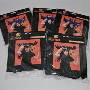 NEW 5 Happy Halloween Child Inflatable Hats Black Spider Purple Bat Lot Costume